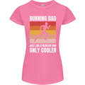 Running Dad Cross Country Marathon Runner Womens Petite Cut T-Shirt Azalea