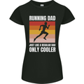 Running Dad Cross Country Marathon Runner Womens Petite Cut T-Shirt Black
