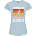 Running Dad Cross Country Marathon Runner Womens Petite Cut T-Shirt Light Blue