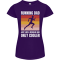 Running Dad Cross Country Marathon Runner Womens Petite Cut T-Shirt Purple