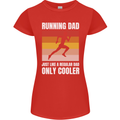 Running Dad Cross Country Marathon Runner Womens Petite Cut T-Shirt Red