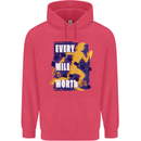 Running Every Mile Cross Country Marathon Runner Childrens Kids Hoodie Heliconia