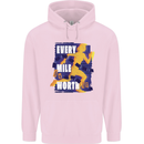 Running Every Mile Cross Country Marathon Runner Childrens Kids Hoodie Light Pink