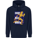 Running Every Mile Cross Country Marathon Runner Childrens Kids Hoodie Navy Blue