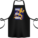Running Every Mile Cross Country Marathon Runner Cotton Apron 100% Organic Black