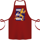 Running Every Mile Cross Country Marathon Runner Cotton Apron 100% Organic Maroon