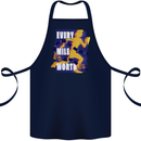Running Every Mile Cross Country Marathon Runner Cotton Apron 100% Organic Navy Blue