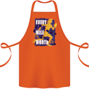 Running Every Mile Cross Country Marathon Runner Cotton Apron 100% Organic Orange