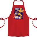 Running Every Mile Cross Country Marathon Runner Cotton Apron 100% Organic Red