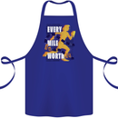 Running Every Mile Cross Country Marathon Runner Cotton Apron 100% Organic Royal Blue