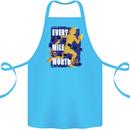 Running Every Mile Cross Country Marathon Runner Cotton Apron 100% Organic Turquoise