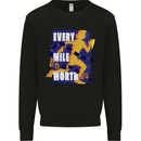 Running Every Mile Cross Country Marathon Runner Kids Sweatshirt Jumper Black
