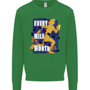 Running Every Mile Cross Country Marathon Runner Kids Sweatshirt Jumper Irish Green