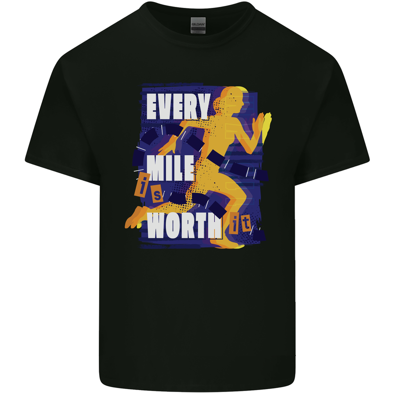 Running Every Mile Cross Country Marathon Runner Kids T-Shirt Childrens Black