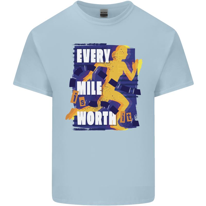 Running Every Mile Cross Country Marathon Runner Kids T-Shirt Childrens Light Blue
