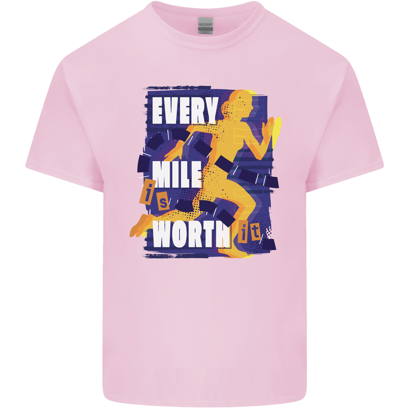 Running Every Mile Cross Country Marathon Runner Kids T-Shirt Childrens Light Pink