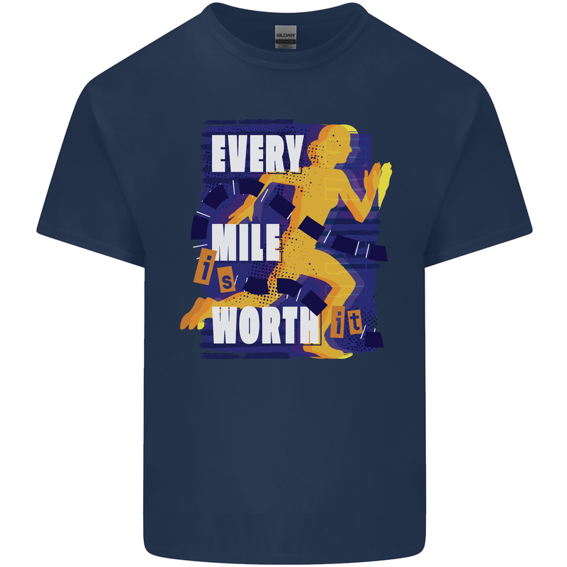 Running Every Mile Cross Country Marathon Runner Kids T-Shirt Childrens Navy Blue