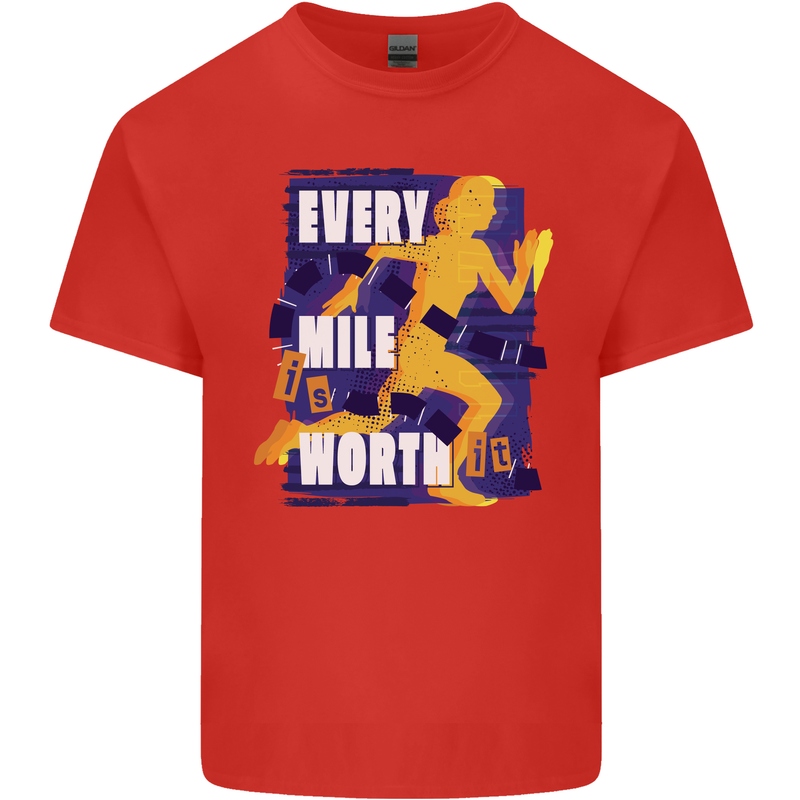 Running Every Mile Cross Country Marathon Runner Kids T-Shirt Childrens Red