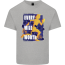 Running Every Mile Cross Country Marathon Runner Kids T-Shirt Childrens Sports Grey