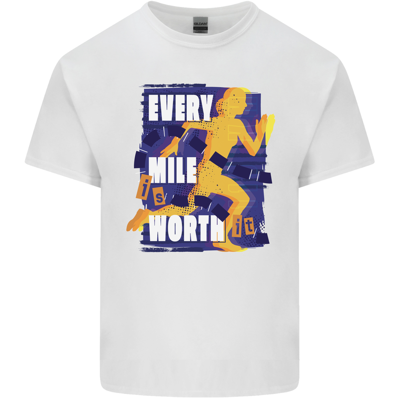 Running Every Mile Cross Country Marathon Runner Kids T-Shirt Childrens White