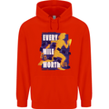 Running Every Mile Cross Country Marathon Runner Mens 80% Cotton Hoodie Bright Red