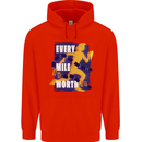 Running Every Mile Cross Country Marathon Runner Mens 80% Cotton Hoodie Bright Red