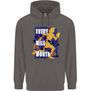 Running Every Mile Cross Country Marathon Runner Mens 80% Cotton Hoodie Charcoal
