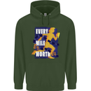 Running Every Mile Cross Country Marathon Runner Mens 80% Cotton Hoodie Forest Green