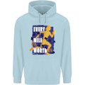 Running Every Mile Cross Country Marathon Runner Mens 80% Cotton Hoodie Light Blue