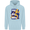 Running Every Mile Cross Country Marathon Runner Mens 80% Cotton Hoodie Light Blue