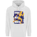 Running Every Mile Cross Country Marathon Runner Mens 80% Cotton Hoodie White