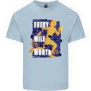 Running Every Mile Cross Country Marathon Runner Mens Cotton T-Shirt Tee Top Light Blue