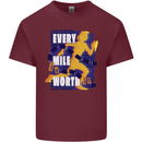 Running Every Mile Cross Country Marathon Runner Mens Cotton T-Shirt Tee Top Maroon