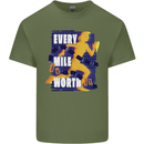 Running Every Mile Cross Country Marathon Runner Mens Cotton T-Shirt Tee Top Military Green