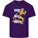 Running Every Mile Cross Country Marathon Runner Mens Cotton T-Shirt Tee Top Purple
