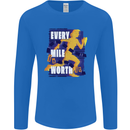 Running Every Mile Cross Country Marathon Runner Mens Long Sleeve T-Shirt Royal Blue