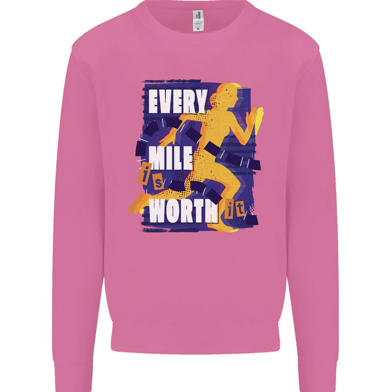 Running Every Mile Cross Country Marathon Runner Mens Sweatshirt Jumper Azalea