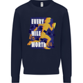 Running Every Mile Cross Country Marathon Runner Mens Sweatshirt Jumper Navy Blue