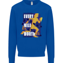 Running Every Mile Cross Country Marathon Runner Mens Sweatshirt Jumper Royal Blue