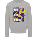 Running Every Mile Cross Country Marathon Runner Mens Sweatshirt Jumper Sports Grey