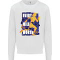 Running Every Mile Cross Country Marathon Runner Mens Sweatshirt Jumper White
