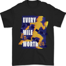 Running Every Mile Cross Country Marathon Runner Mens T-Shirt 100% Cotton Black