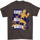 Running Every Mile Cross Country Marathon Runner Mens T-Shirt 100% Cotton Dark Chocolate