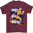 Running Every Mile Cross Country Marathon Runner Mens T-Shirt 100% Cotton Maroon