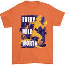 Running Every Mile Cross Country Marathon Runner Mens T-Shirt 100% Cotton Orange