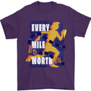 Running Every Mile Cross Country Marathon Runner Mens T-Shirt 100% Cotton Purple