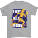 Running Every Mile Cross Country Marathon Runner Mens T-Shirt 100% Cotton Sports Grey