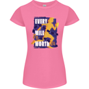 Running Every Mile Cross Country Marathon Runner Womens Petite Cut T-Shirt Azalea