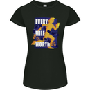 Running Every Mile Cross Country Marathon Runner Womens Petite Cut T-Shirt Black