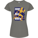 Running Every Mile Cross Country Marathon Runner Womens Petite Cut T-Shirt Charcoal